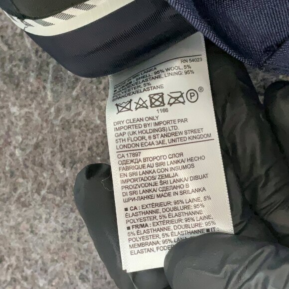 Banana Republic Navy Avery Lined Wool Blend Ankle Pants, size 10P - Picture 6 of 6